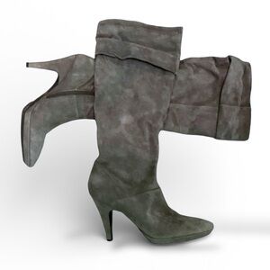 EUC Bandolino Jess Slouch Tall Gray Suede Boots